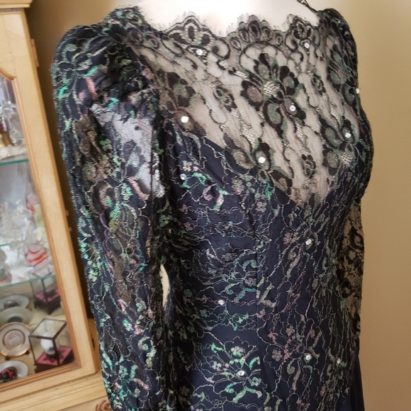 CASADEI | BLACK SEQUIN HANDKERCHIEF HEM MIDI DRESS - Picture 9 of 15